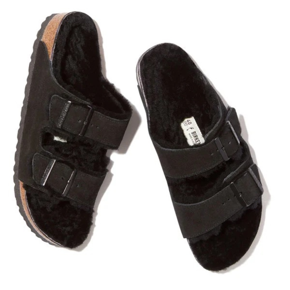 Birkenstock Arizona Suede Sherpa Sandals